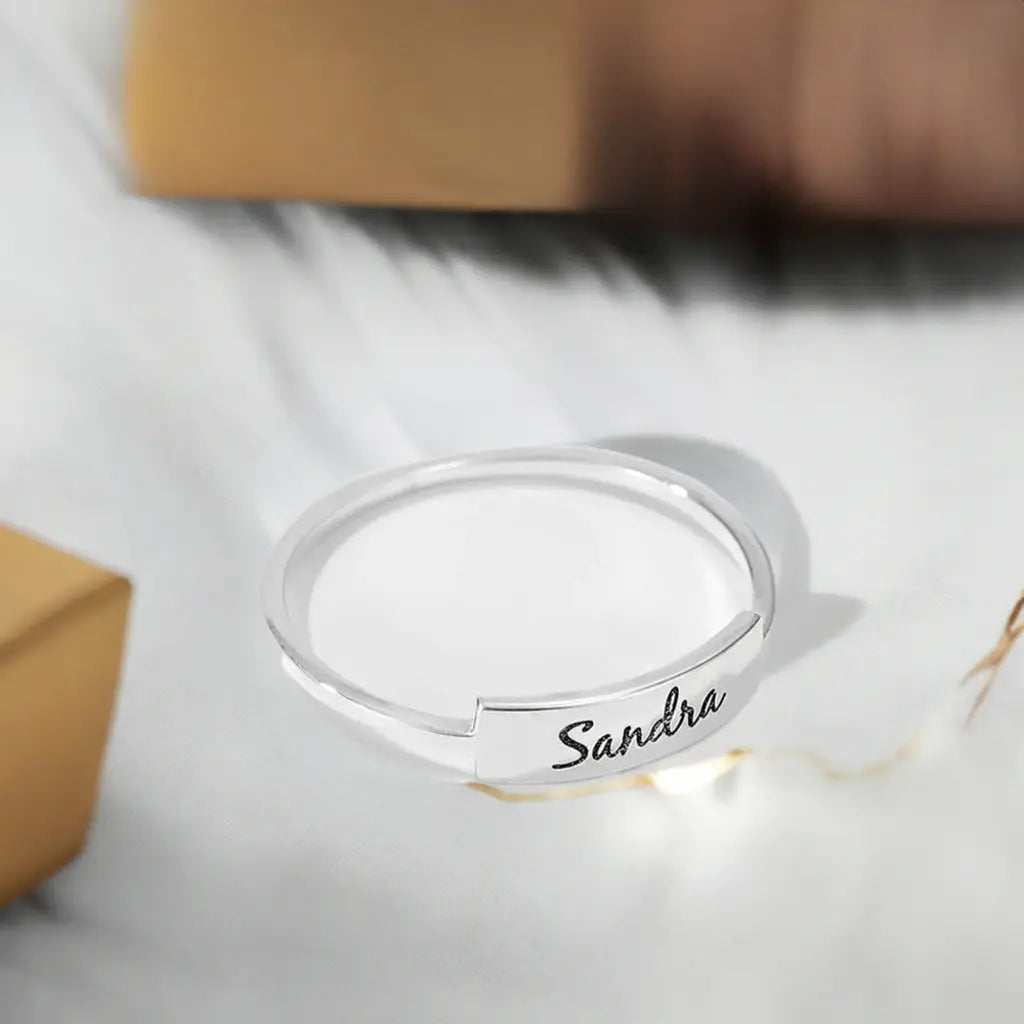 Elegant Silver Name-1 Ring