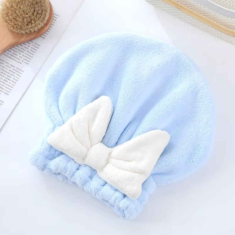 2024 New Princess Bathing Hat Thickened Dry Hair Hat Girl Women'S Water Absorbent Quick Drying Package Hair Towel Wipe Hair