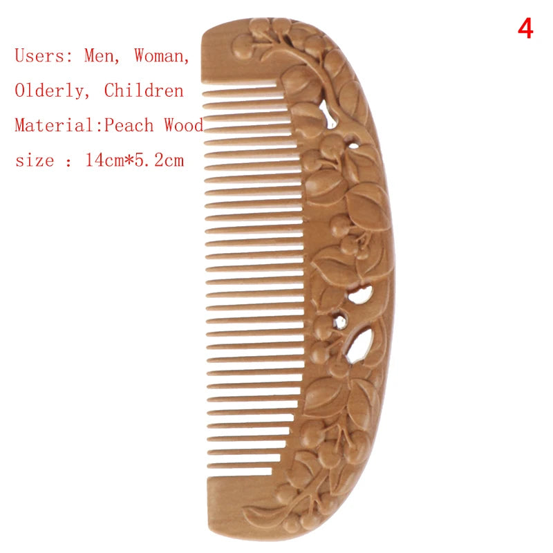 "Revitalize Your Hair with Our Natural Ebony Anti-Static Massage Comb - Portable, Wide-Toothed, and Made from Solid Wood!"