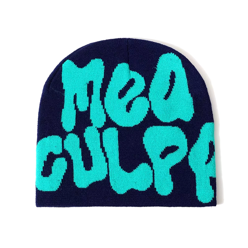 2023 New Designer Y2K Meaculpa Knitted Beanie Chapeau Femme Fashion Streetwear Mea Culpa Beanies for Women Men Winter Bonnets