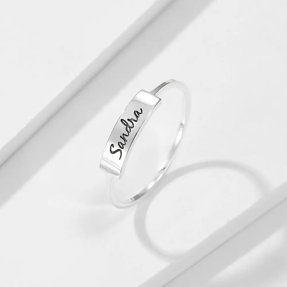 Elegant Silver Name-1 Ring