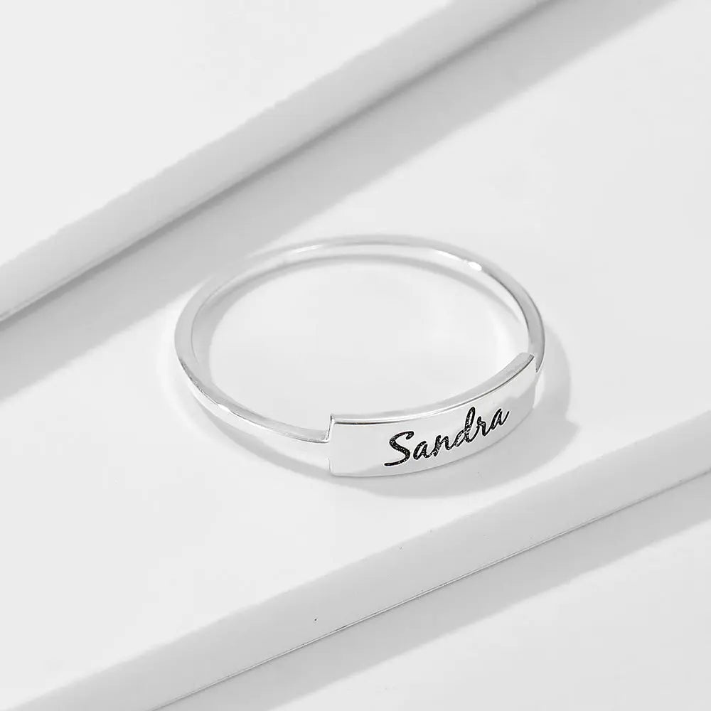 Elegant Silver Name-1 Ring