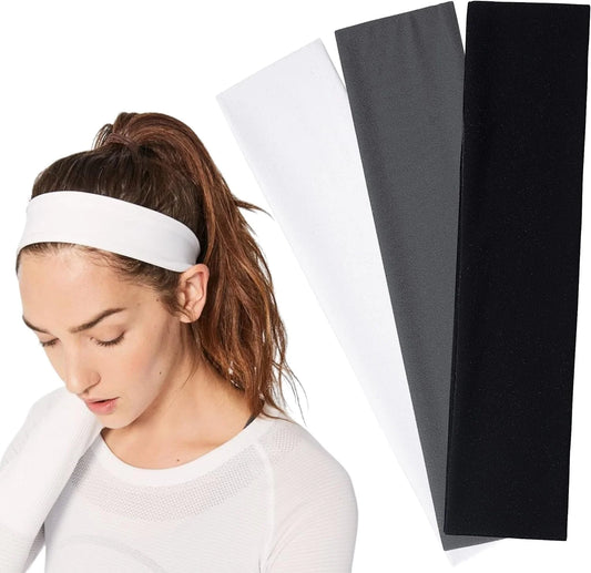 3Pcs Headbands for Women, Fashion Sports Hair Bands Women Men, Soft Sweat Wicking Stretchy Headband for Women Girls Sports Yoga Running