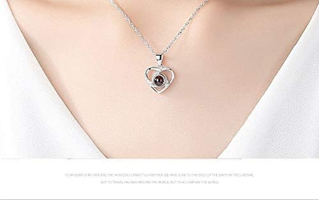 Elegant Preserved Blue Rose Gift Set with Silver-Tone Heart Necklace - A Timeless Expression of Love for Every Occasion