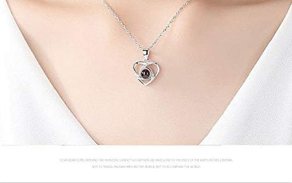 Elegant Preserved Blue Rose Gift Set with Silver-Tone Heart Necklace - A Timeless Expression of Love for Every Occasion