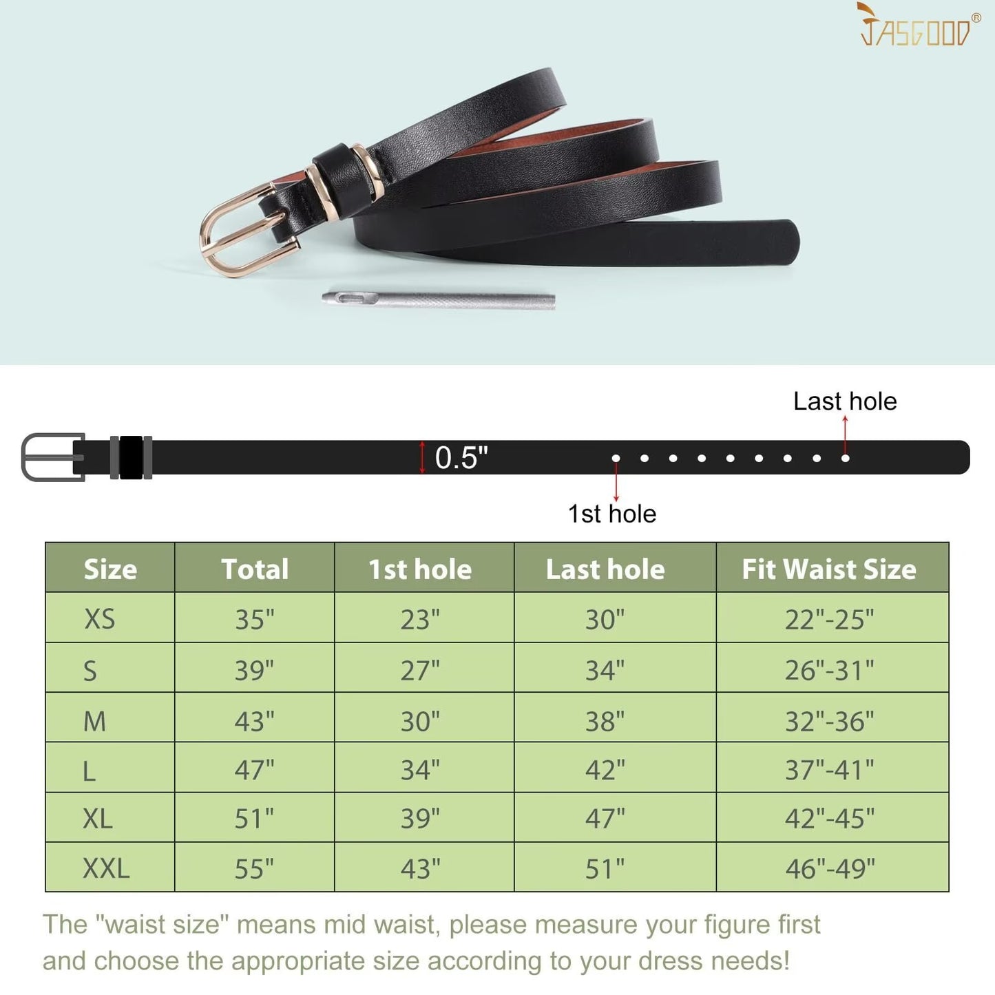 Women Skinny Leather Belts Thin Black and Coffee Belt for Pants Jeans Dresses